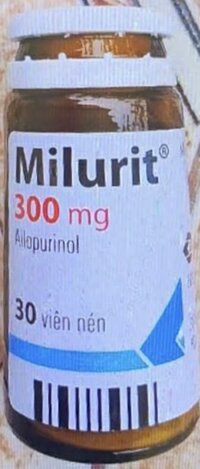 Milurit 300mg (allopurinol 300)H/1Lọ 30 Viên (Bệnh gút, Tăng axít uric huyết nguyên phát)