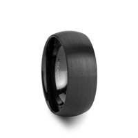 Milwaukee Domed Black Tungsten Carbide Ring with Brushed Finish - 12 mm