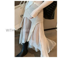 Milyfashion  Irregular Skirt High Waist Slimming Flounce Skirt