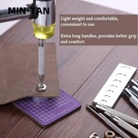 Min-tan 11 Cái Công cụ buộc đinh tán, Bộ công cụ lắp đặt nút bạc bằng thép Carbon vừa, Phụ kiện vật liệu thủ công bằng da DIY di động