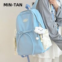 MIN-TAN Janelaxe932 Ba lô đi học tiểu học chống nước nhẹ bằng Nylon dung tích lớn dành cho nữ