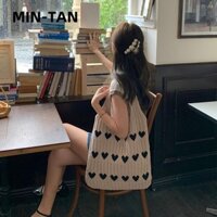 MIN-TAN Túi xách dệt kim MIN-TAN, Túi đeo vai có tay cầm rỗng, Túi dệt công suất lớn thông thường mùa hè