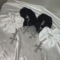 Mìn tự chế vòng tóc Goth vòng tròn ruột đen phụ văn hóa chéo Phụ kiện tóc Punk