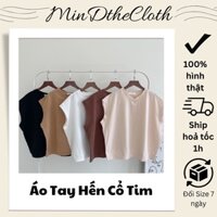 MinDtheCloth - Áo Thun Trơn Tay Hến Cổ Tim - LaNi Top
