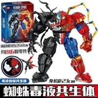 ♧❧✿Mindy 76139 Venom Spider-Man Symbiote Tương thích với Small Particle Superhero Puzzle Building Blocks