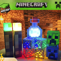 Minecraft 8 Màu Đổi Chai LED Đèn Ngủ Kids Máy Tính Để Bàn Dạ Quang Đồ Chơi Trò Chơi Đèn Pin Trang Trí Tiệc Trẻ Em Quà Tặng Sinh Nhật