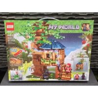 MINECRAFT_ Lego Ngôi nhà trên cây MY WORLD - Có Đèn cho bé ( 537 miếng)