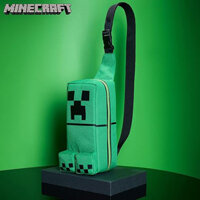 [Minecraft] Minecraft Trò chơi Minecraft Hàng hóa Schoolbag Ba lô Creeper Túi đeo vai Sói xám Hoạt hình Búp bê một vai