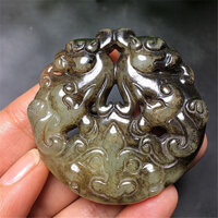 Minh Thanh Xiuyu Cổ Ngọc Ngọc Ngọc Tường Đau Khổ Tay Cầm Mảnh Ngọc Trai Cổ Vật Mặt Dây Chuyền Ngọc Pixiu 2.28.46