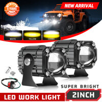 Mini 2 Màu LED Sportlight 6500K 3000K Lái Xe LED Thanh Sương Mù Hổ Phách Offroad Ô Tô Xe Máy Đèn Trợ Sáng 12V 24V