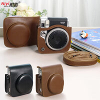 Mini 99 90 9 8 11 12 Vỏ Máy Ảnh pu Bao Da Bảo Vệ Toàn Diện Túi Máy Ảnh Cho Fujifilm Instax MINI 99 Túi Bảo Quản Đen Nâu