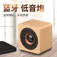 Mini bluetooth speaker strong bass bluetooth speaker Bluetooth speaker Loa Bluetooth không dây bằng gỗ sáng tạo Mini Loa di động logo công ty tùy chỉnh Quà lưu niệm thực tế