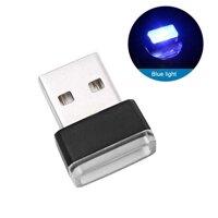 Mini Đèn LED Xe Hơi Tự Động Nội Thất USB Bầu Không Khí cắm Trang Trí Đèn Chiếu Sáng Khẩn Cấp Cho Xe Máy Tính Máy Tính Màu Xanh