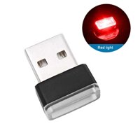 Mini Đèn LED Xe Hơi Tự Động Nội Thất USB Bầu Không Khí cắm Trang Trí Đèn Chiếu Sáng Khẩn Cấp Cho Xe Máy Tính PC Đỏ
