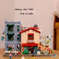 Mini Khối Xây Cảnh Đường Phố Thập Niên 8090 Retro Đường Thành Phố Mô Hình Đồ Chơi Lắp Ráp Bé Trai Và Bé Gái Quà Tặng