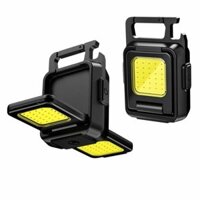 Mini LED Flashlight Keychain Light Double COB Lightswith Magnet Built-in Battery USB Rechargeable Work Lights