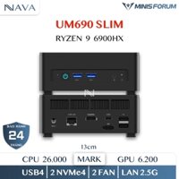 Mini PC Minisforum UM690 Slim AMD R9 6900HX Radeon 680M USB4 Máy tính Ryzen 9