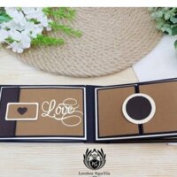 Mini scrapbook - album dán ảnh màu nâu - đẹp - độc - lạ TẶNG KÈM TÚI GIẤY