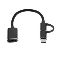 Mini USB Cable Micro USB 3.0 Type C to USB Cable Data Charging Cord Compatible for Phone, MP3 Player, Dash Cam, Digital Camera - Black