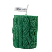 Mini Yarn Candle Flameless Decorative Romantic for Holiday Valentines Dating - green