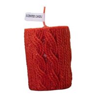 Mini Yarn Candle Flameless Decorative Romantic for Holiday Valentines Dating - red