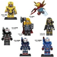 Minifigures tương thích Marvel Avengers Thor Thanos War Machine Khối xây dựng Minifigures Đồ chơi đóng gói