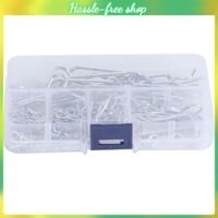 MiniHouse 100 Cái R Cotter Pins Kẹp ghim máy kéo có hộp nhựa Bộ các loại kẹp dây