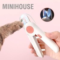 MiniHouse Cắt móng tay cho thú cưng Vách ngăn trong suốt an toàn Tông đơ cắt chó mèo nhỏ có đèn LED con