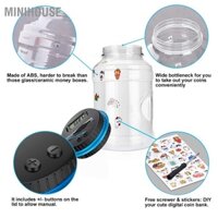 MiniHouse Coin Piggy Bank Saving Jar Công suất lớn Ngân hàng đếm tiền kỹ thuật số trong suốt Kid tiết kiệm với màn hình LCD