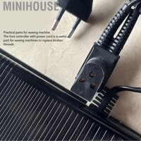 MiniHouse Công tắc bàn đạp chân chuyên nghiệp Điều khiển phích cắm vòng tròn 3 lỗ với dây cho máy may