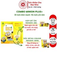 Minion Plus Combo dầu húng chanh và sáp ấm Minion tăng đề kháng giảm ho cảm sốt nghẹt mũi rôm sảy mẩn ngứa
