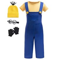 Minions Trang Phục Cho Trẻ Em Bé Trai Bé Gái Áo Thun Minion + Áo liền quần Có Kính Và Mũ Găng Tay Trang Phục Hóa Trang Halloween