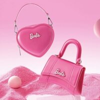 Miniso Barbie Kỷ niệm 65 năm Túi thạch tình yêu Đồng hồ cát Túi thạch màu hồng Túi Messenger