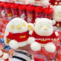 Miniso Disney Winnie the Pooh Stitch Mặt dây chuyền vàng đỏ năm mới Mặt dây chuyền túi