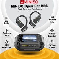 MINISO M98 Tai nghe không dây Bluetooth 5.4 có màn hình cảm ứng LED Tai nghe kinh doanh có Mic chống nước IPX5