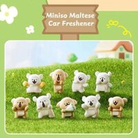 Miniso: Máy làm mát ô tô Maltese Hoạt hình Chó Tượng điêu khắc Hộp mù junlavn