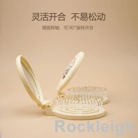 Miniso MINISO Dòng Cao Cấp Chó Con Di Động Gấp Gương Lược Mini Di Động Gương Dễ Thương Lược Trang Điểm Gương 666