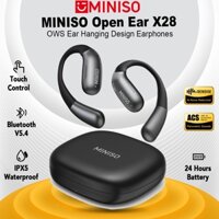 Miniso X28 OWS Tai nghe không dây Bluetooth 5.4 Tai nghe âm thanh nổi 3D có tuổi thọ pin dài 58 giờ Giảm tiếng ồn Hifi Music IPX5 Tai nghe thể thao chống nước