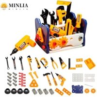 Minlia 40 / 56 / 58 Cái Bộ công cụ sửa chữa chơi trẻ em, Máy khoan điện Chơi vít Bộ dụng cụ giả vờ, Quà tặng mô phỏng với tuốc nơ vít Hộp công cụ sửa chữa xây dựng bằng nhựa cho bé trai bé gái