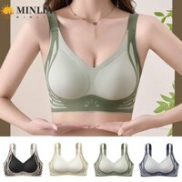 Minlia Brassiere dành cho nữ, Áo ngực chữ V sâu không dây Big Cup chống sốc, Đồ lót thoải mái Không dấu vết Quần lót đẩy vừa vặn Chạy bộ