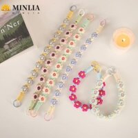 Minlia Dây điện thoại dài 2 trong 1 Boho, Dây đeo cổ tay điện thoại Móc khóa hoa cúc Dây thẻ làm việc, Phụ kiện thủ công DIY Mặt dây chuyền đeo chéo Móc dây đeo cổ tay Macrame