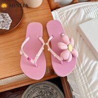 Minlia Dép Ngọt Ngào Nữ, Trọng Lượng Nhẹ Hạt Nhiều Màu Sắc Đi Biển Hoa Flip Flop, Dây Đeo Màu Kẹo Thời Trang Chống Trơn Trượt Dép Đi Biển Chống Thấm Nước Trong Nhà Ngoài Trời