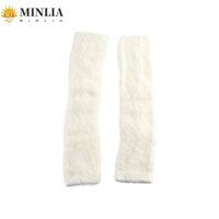 Minlia Dệt Kim Chân Chân Bê Tất Cho Bé Gái Mùa Thu Len Dày Sang Trọng Màu Trơn JK Đồng Nhất Chân Bao Nữ Chân Ấm Áp