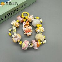 Minlia Đổ xô Crybaby Chìa Khóa, Silica Gel Sang Trọng Bóng Đầm Búp Bê Móc Khóa, 3D Màu Kẹo Handmade Lớp Phủ Cọc Hoạt Hình Dây Điện Thoại Bé Gái