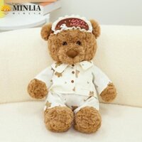 Minlia Gấu Đồ Chơi Sang Trọng, Bộ Đồ Ngủ Bánh Sang Trọng Gấu Búp Bê, Nhồi Bông Hoa Hồng Mềm Khăn Thú Nhồi Bông Gối Bé Gái