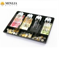Minlia Hộp thu ngân Cửa hàng cho hộp đựng tiền 3 / 4 / 5 ngăn đựng tiền Hộp đựng cửa hàng Khay đựng tiền mặt màu đen