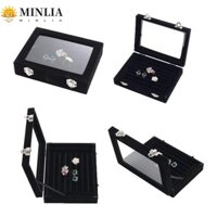 Minlia Hộp trưng bày trang sức Hộp trưng bày Khay đựng thanh lịch Di động Nhẫn nhung Nhẫn trưng bày