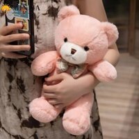 Minlia Hug Bear Đồ chơi sang trọng, Bộ sưu tập lông tơ Búp bê gấu buộc nơ đầy màu sắc, Bông PP sáng tạo Ins Gối búp bê gấu động vật thoải mái Ngày lễ tình nhân