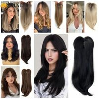 Minlia Lớp Tóc Topper Có Nổ, Kẹp Ombre Trong Tóc Tổng Hợp, Nổ Giả Thẳng 22 Inch Phần Mở Rộng Tóc Tự Nhiên Topper Hairpieces dành cho Nữ