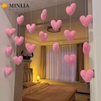 Minlia Rèm Cửa Đồ Trang Trí Kawaii Không Lỗ Cao Đẹp Nữ Tặng Hình Trái Tim Rèm Phân Vùng Trang Trí Nhà
